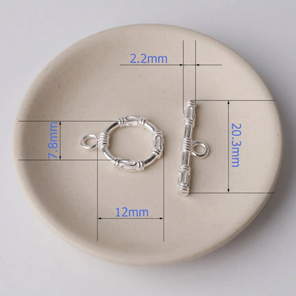 925 silver toggle clasp with 12mm ring and 20.3mm T-bar dimensions