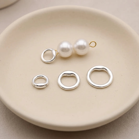 925 silver wire guards with beading wire and pearl beads