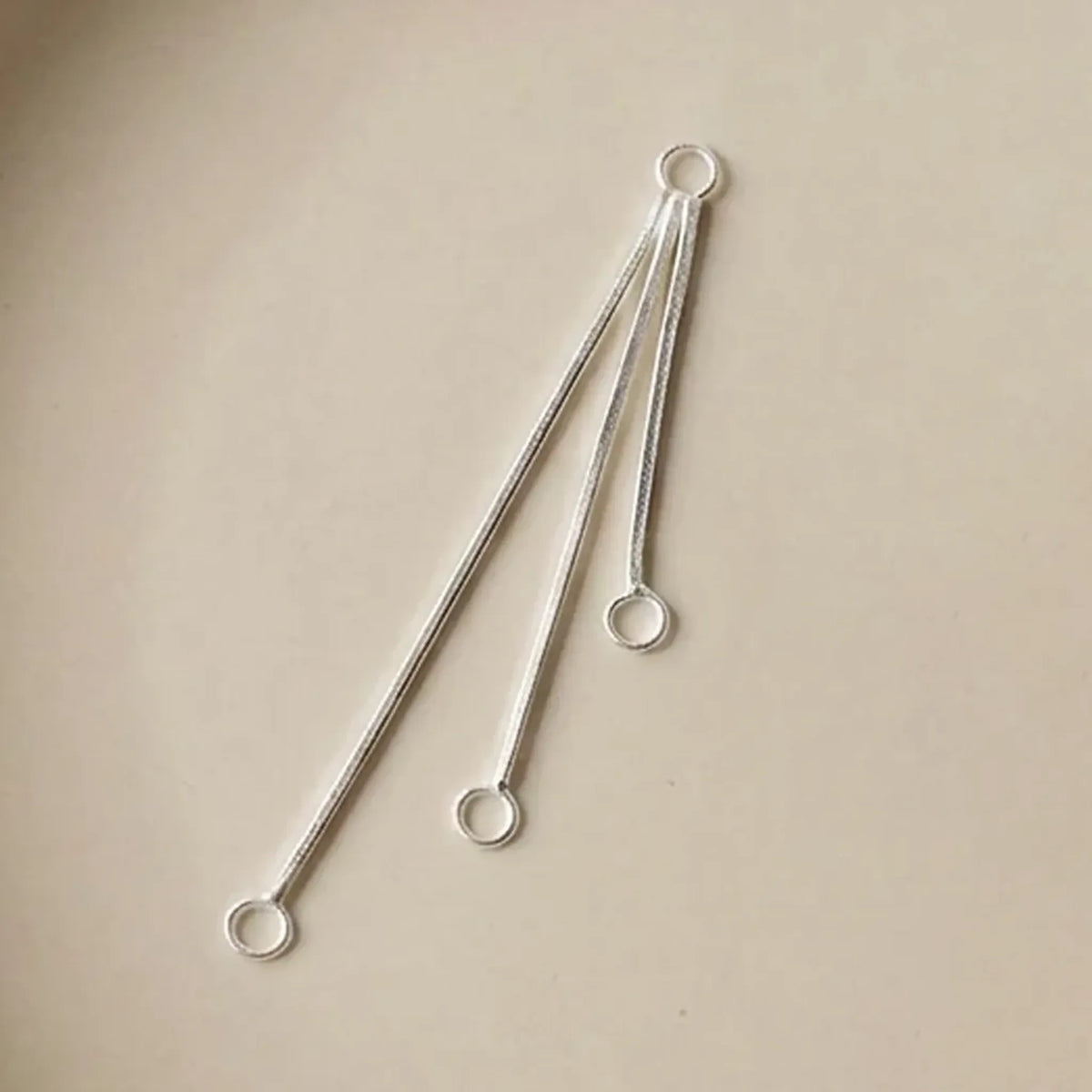 925 sterling silver 3-strand tassel earring connector with three graduated chains and end loops