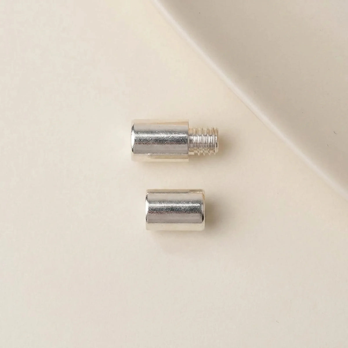 925 silver threaded barrel clasp with S925 hallmark and 1mm end hole