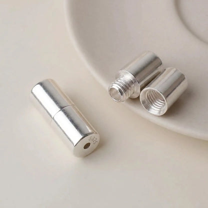 Sterling silver barrel screw clasp with male and female threaded parts