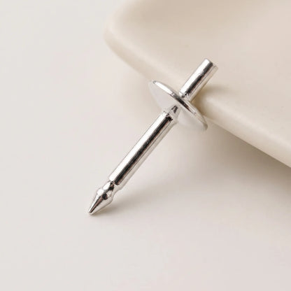 925 sterling silver brooch pin with flat 5mm pad for badge and lapel pin making