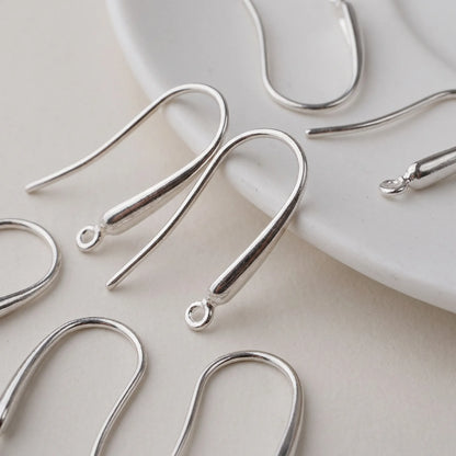 925 sterling silver ear wires with loops for handmade drop and dangle earrings