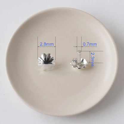 925 sterling silver flower head pin 2.8mm with 0.7mm post for jewelry making