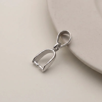 925 sterling silver pinch bail with open attachment pins for pendant making