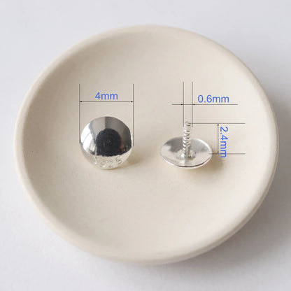 925 sterling silver round head pin 4mm with 0.6mm post for jewelry making