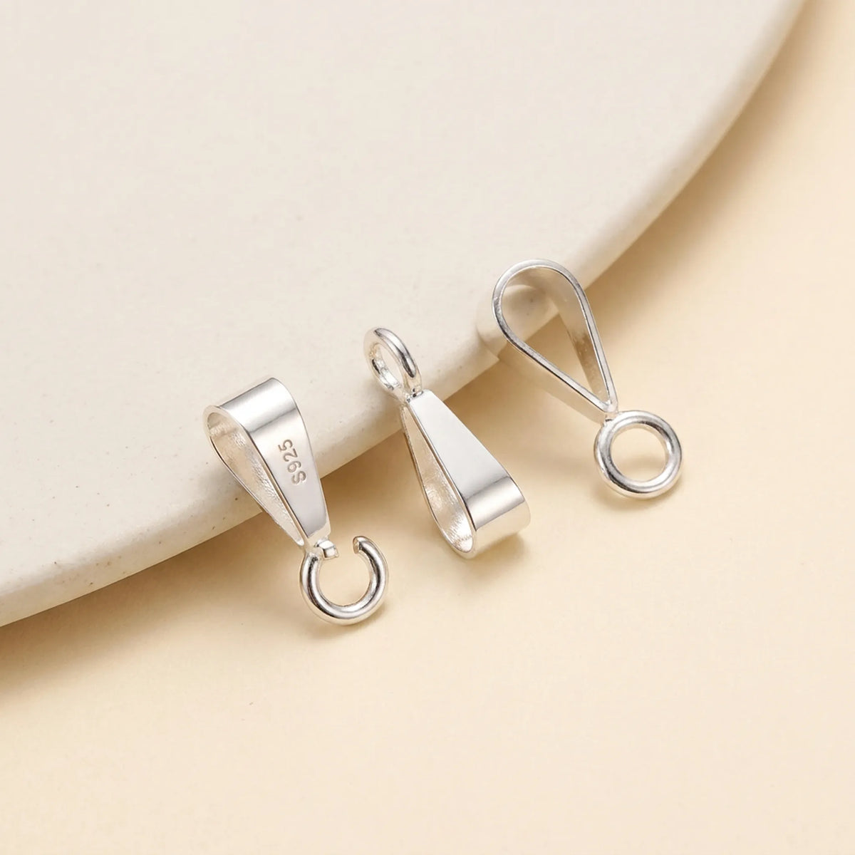 925 sterling silver slider pendant bail with open ring for necklace making