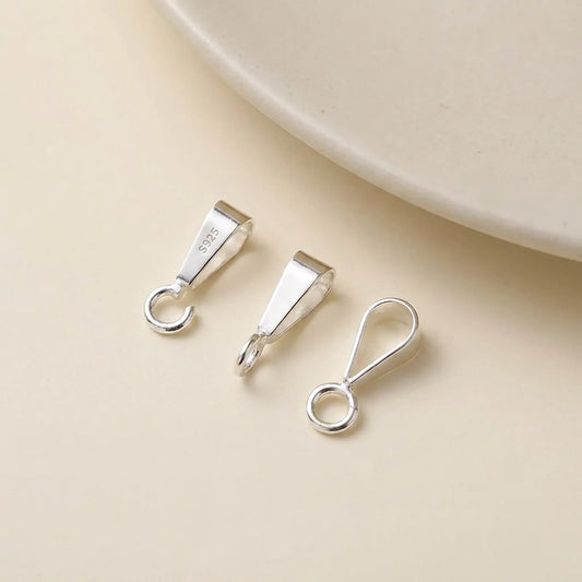 925 sterling silver slider pendant bails with open jump rings for jewelry making