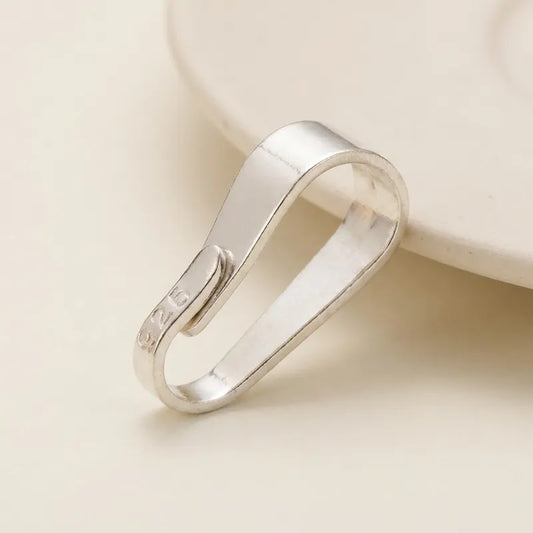 925 sterling silver snap-on pinch bail pendant clasp with 925 hallmark