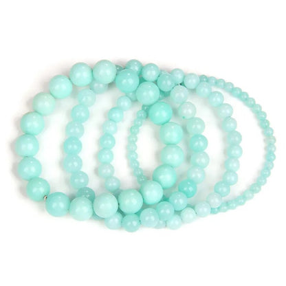 Bracelet extensible en pierre précieuse d'amazonite bleue, 4-12 mm 