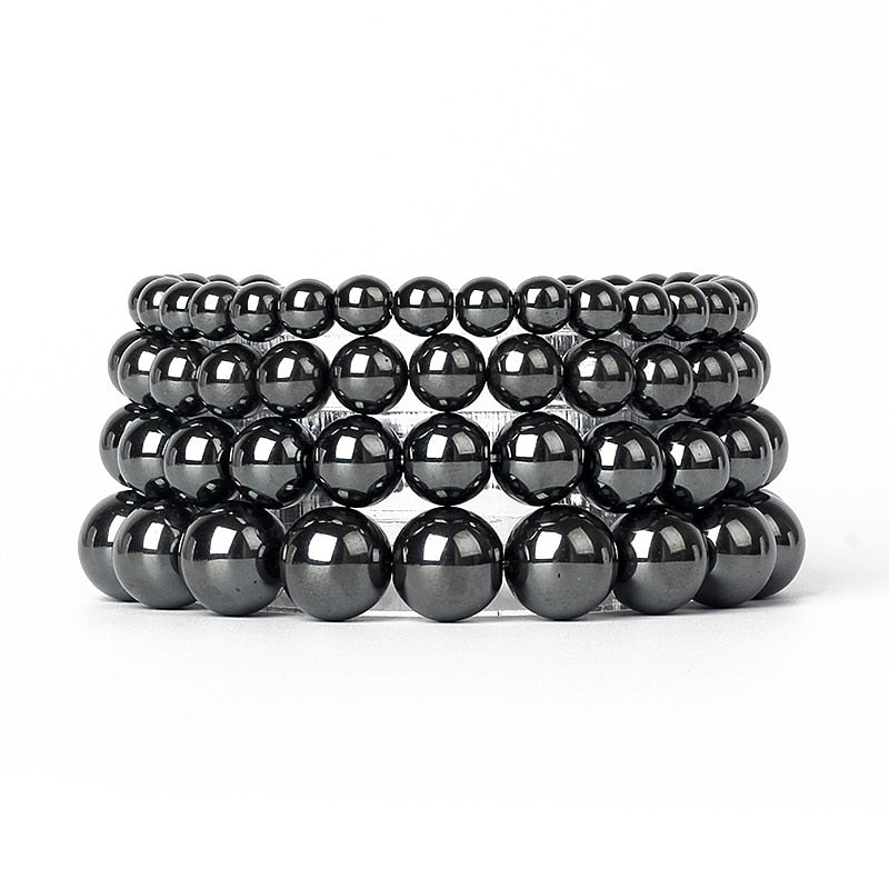 Black Hematite Gemstone Bracelet 6-12mm