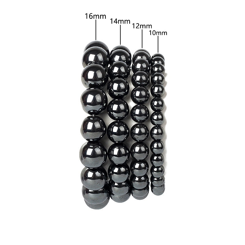 Black Hematite Gemstone Bracelet 6-12mm