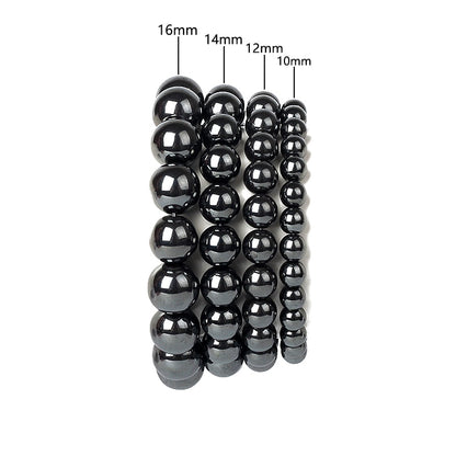 Black Hematite Gemstone Bracelet 6-12mm