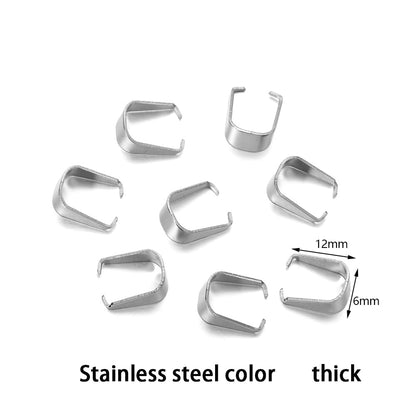 Stainless Steel Pendant Pinch Bail, 50-100pcs