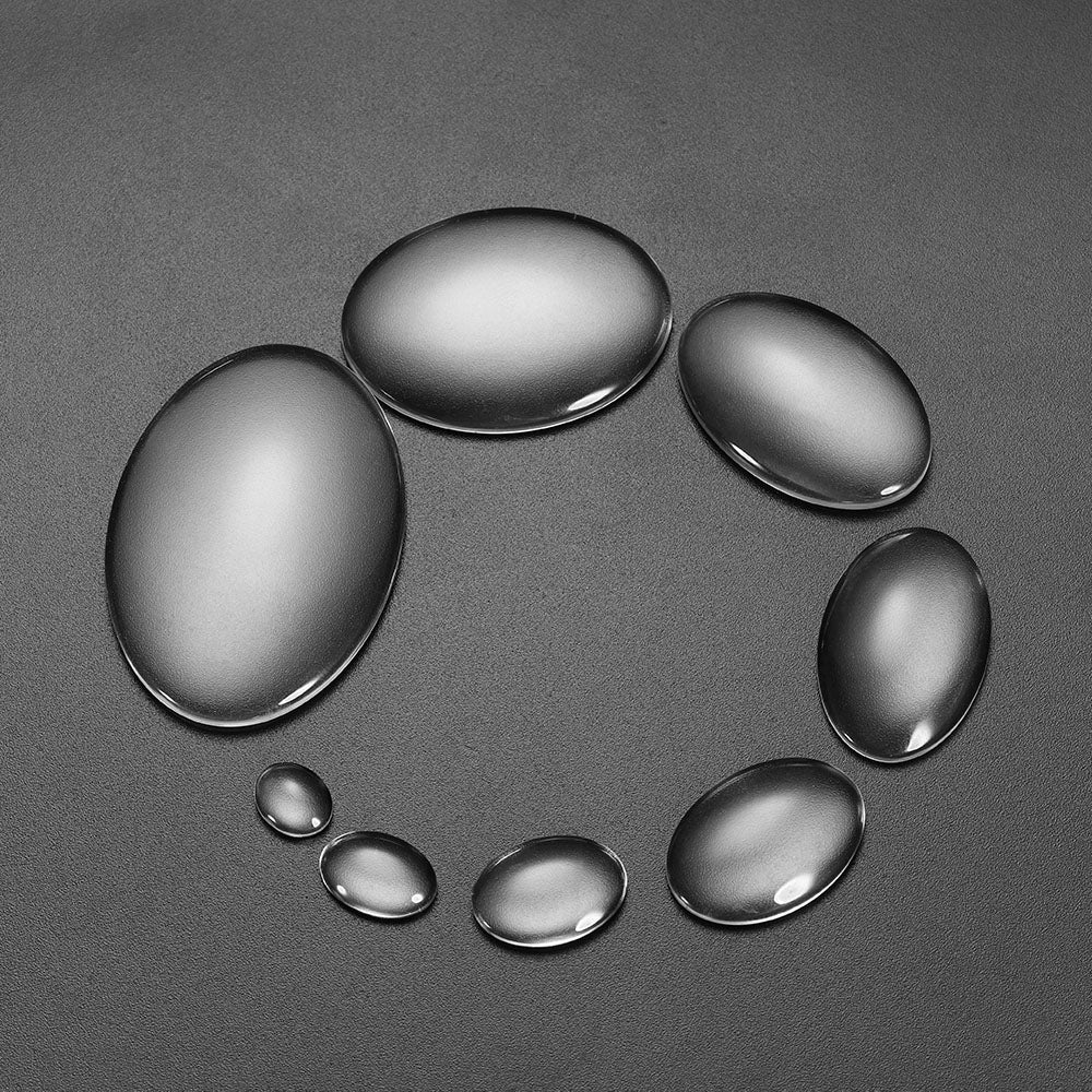 Cabochon ovale en verre Transparent, 5 à 50 pièces, 10 à 50mm