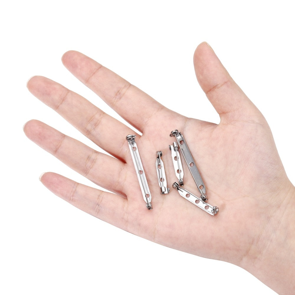 20pcs 14-35mm Steel Brooch Clip Base Pins