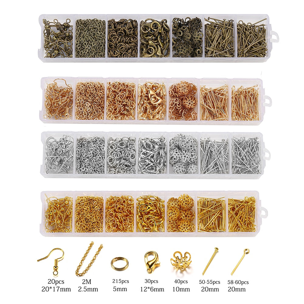 Jewelry Making Findings Set: Chain, Hook, Wire, Needle