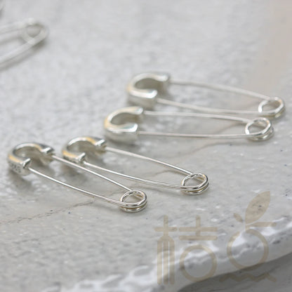 DIY Supply-One Piece 925 Sterling Silver Finding Safety Pin LInk- Earring Finding - 29mmx7.5mm (4109C)