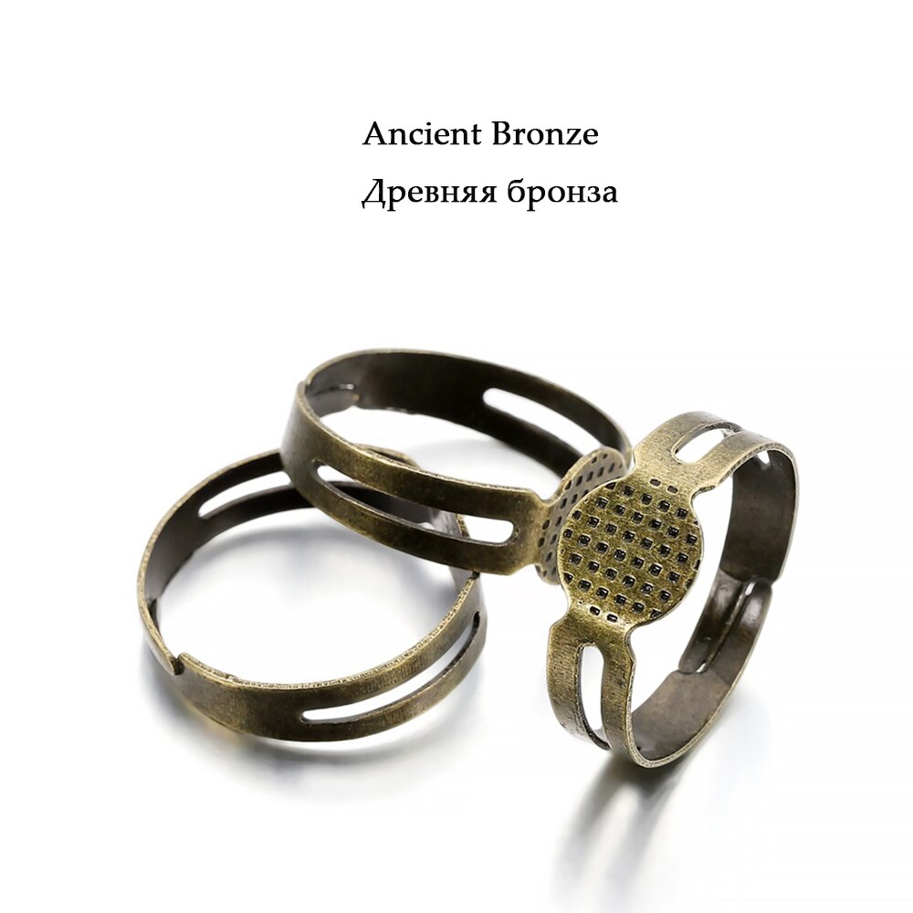 40pcs 7, 8mm Gold Plated Adjustable Rings