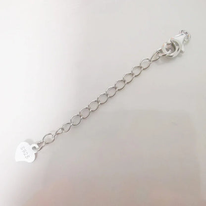 Solid 925 Sterling Silver 8MM Lobster Trigger Clasp with Extender Chain  Rhodium plated