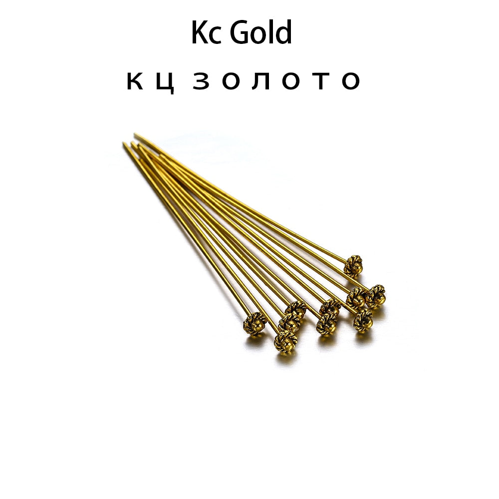 50mm Gold Flower Head Pins, 20pcs