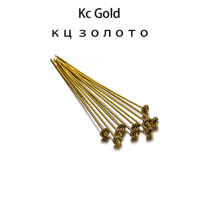 50mm Gold Flower Head Pins, 20pcs