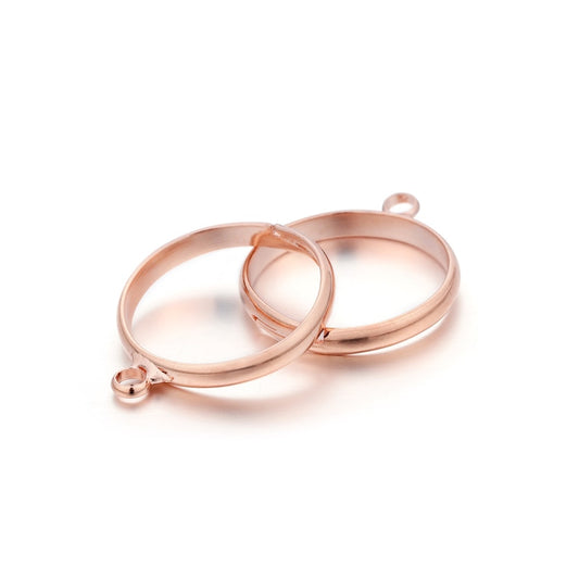 20 Stück versilberte verstellbare Ringfassungen