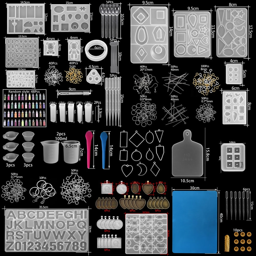 Epoxy Casting Molds Sets, 15-348Pcs