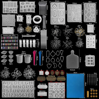 Epoxy Casting Molds Sets, 15-348Pcs