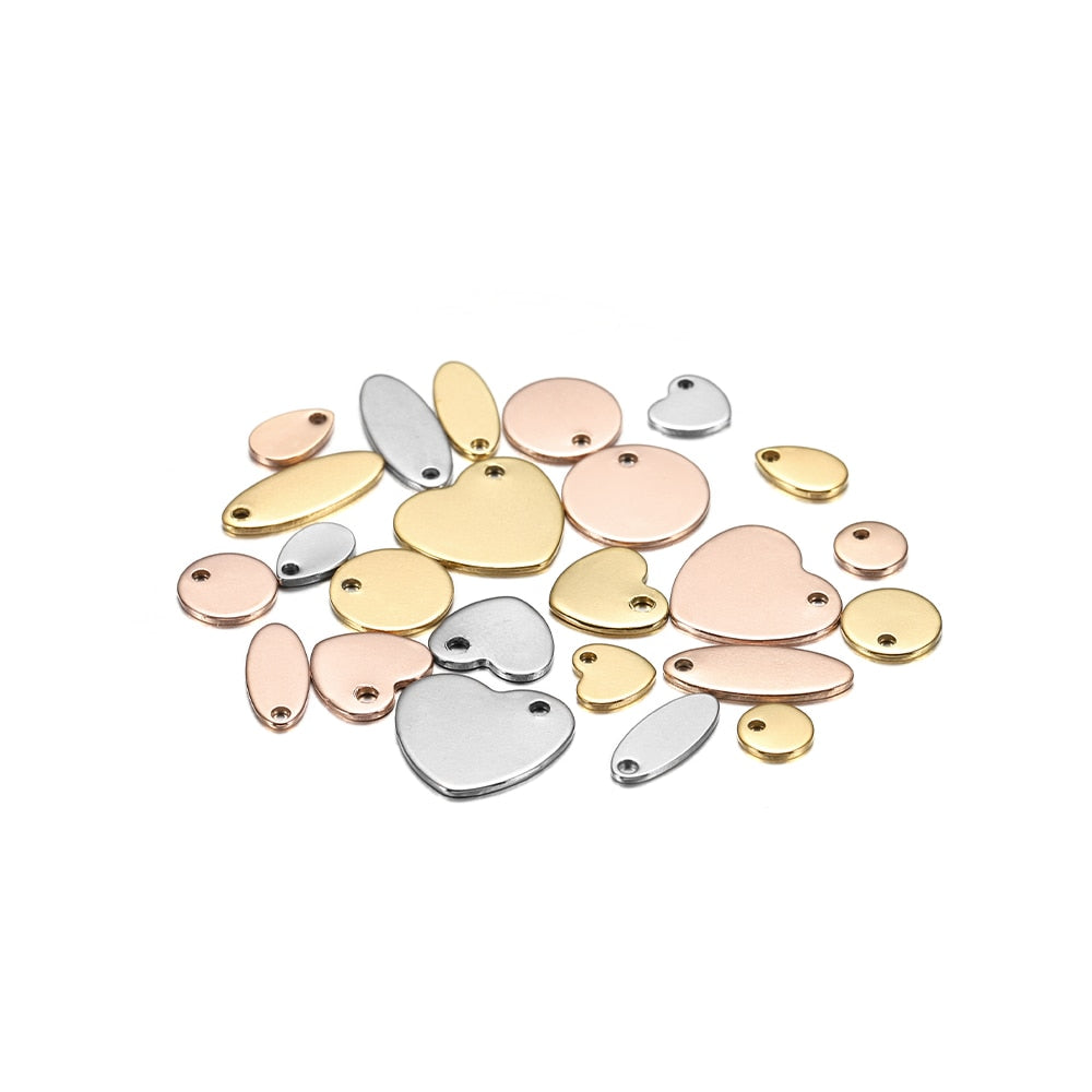 20 Stück Gold/Roségold Edelstahl Charms