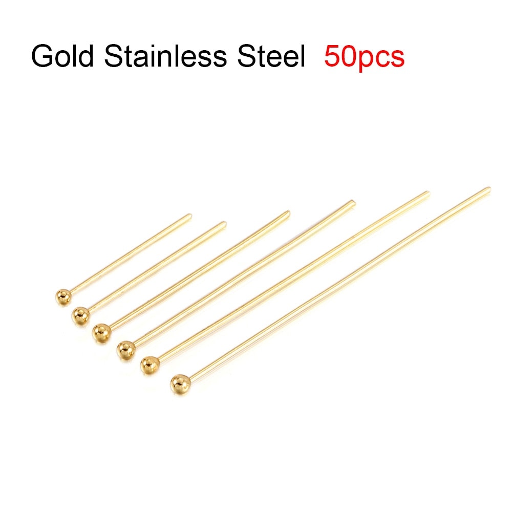 16-50mm Gold Metal Ball Head Pins, 50-200pcs