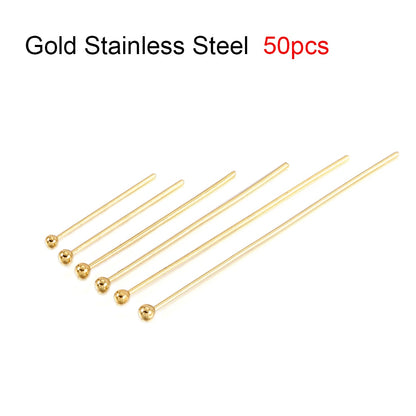 16-50mm Gold Metal Ball Head Pins, 50-200pcs