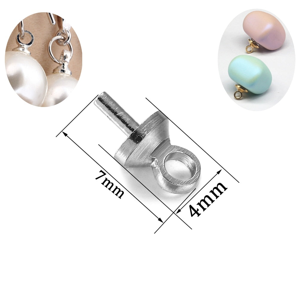 Brass Half Hole Charms Eye Pins Beads End Caps, 50-100pcs