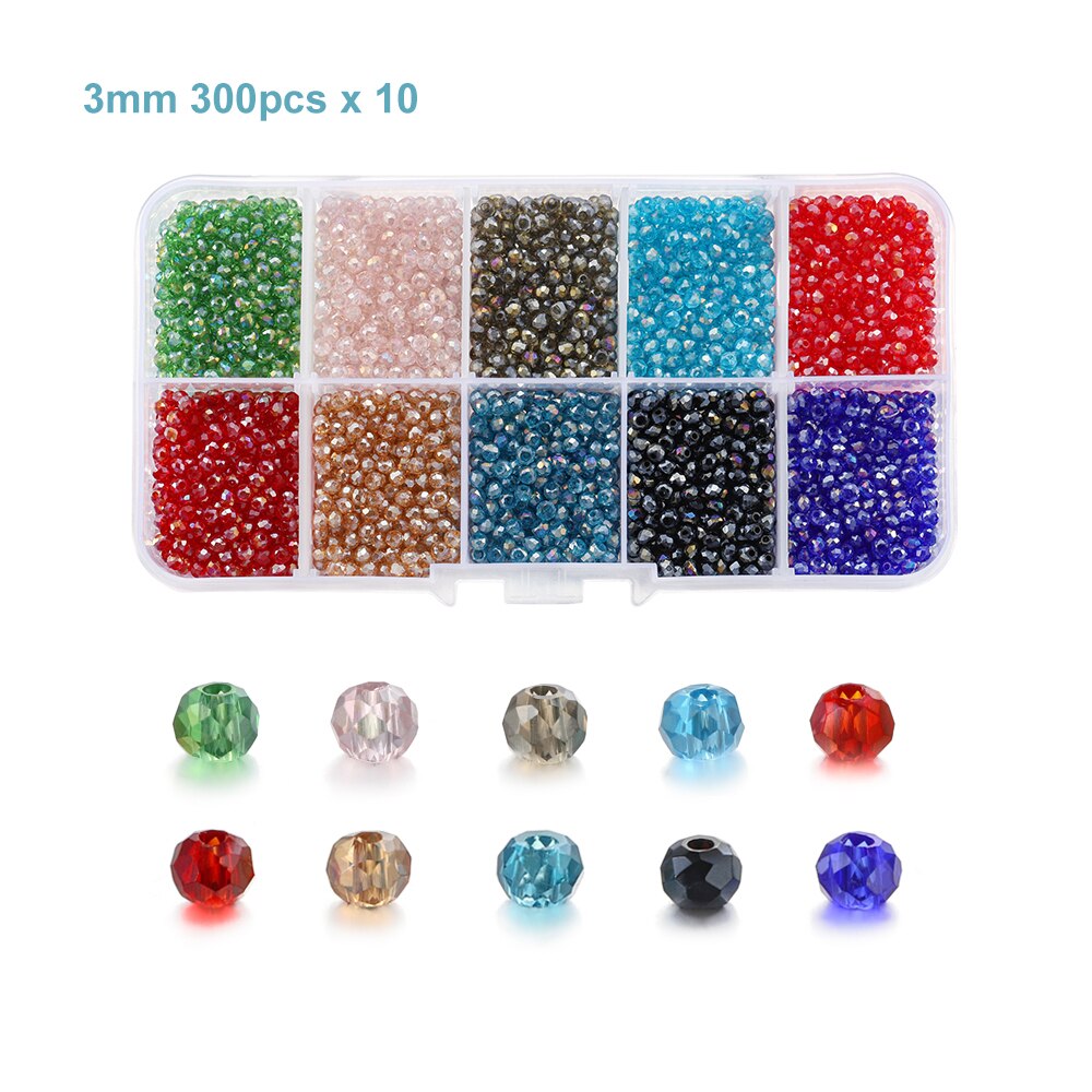 3 mm Charm-Perlen, 9000-teiliges Box-Set