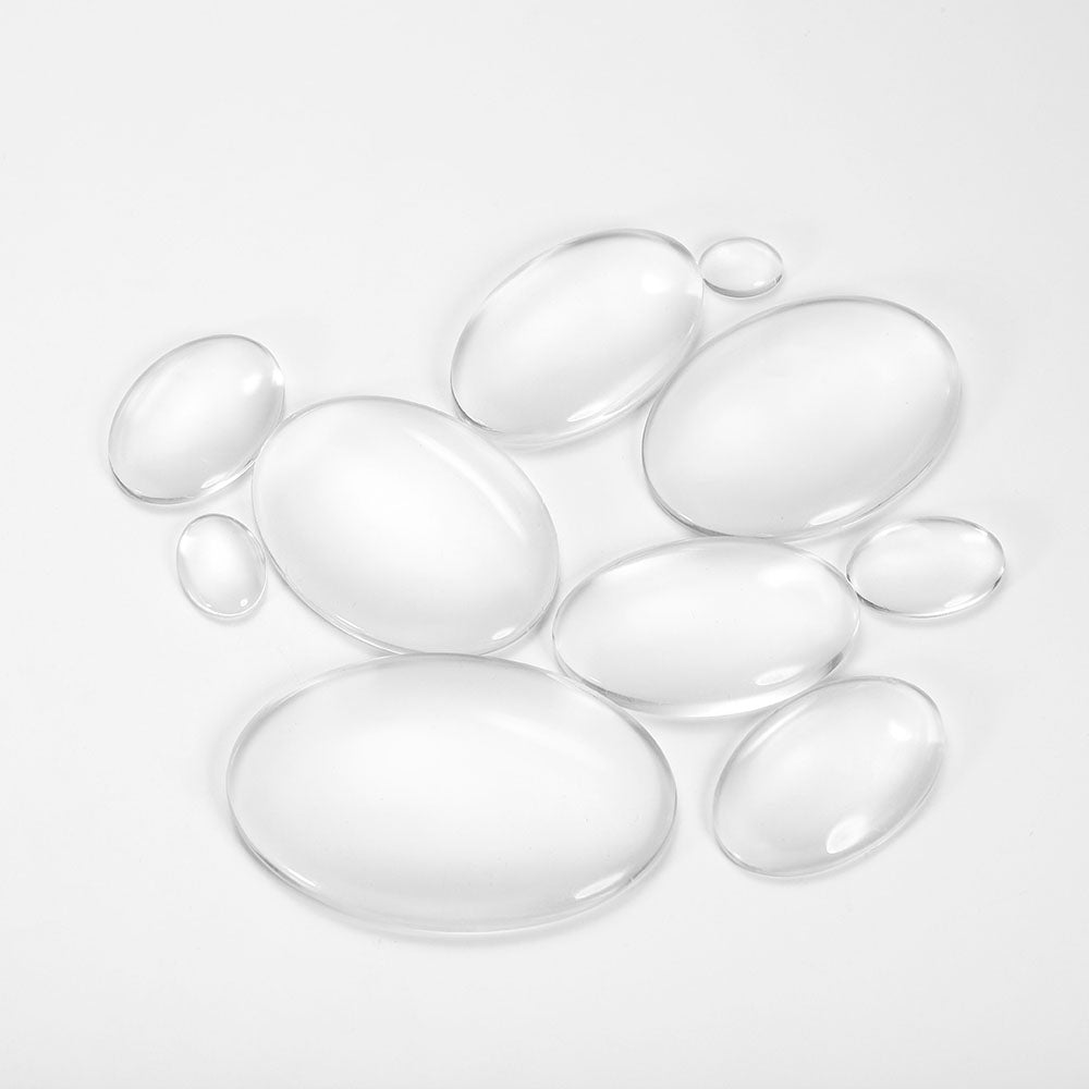 Cabochon ovale en verre Transparent, 5 à 50 pièces, 10 à 50mm