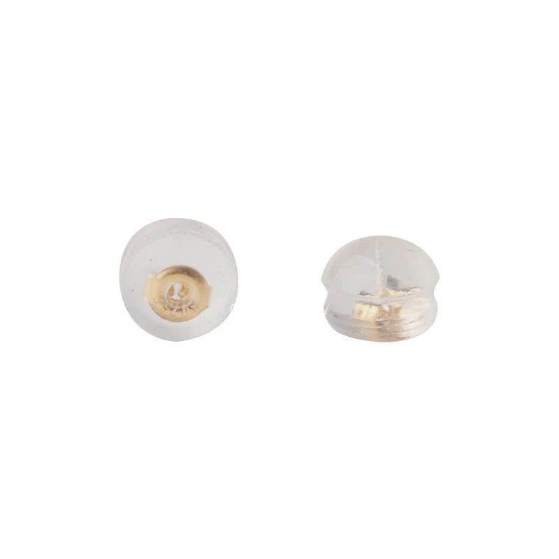 18k Gold Earnut with Silicon Wrapped, Solid AU750 18 karat Oro Earring Backs for Jewelry DIY Making Accessories
