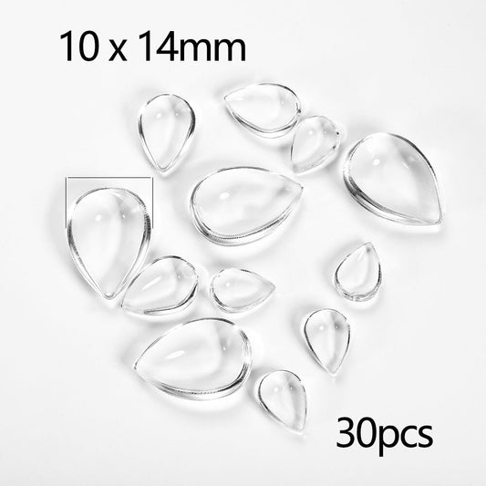 5-50Pcs Assorted Transparent Glass Cabochons