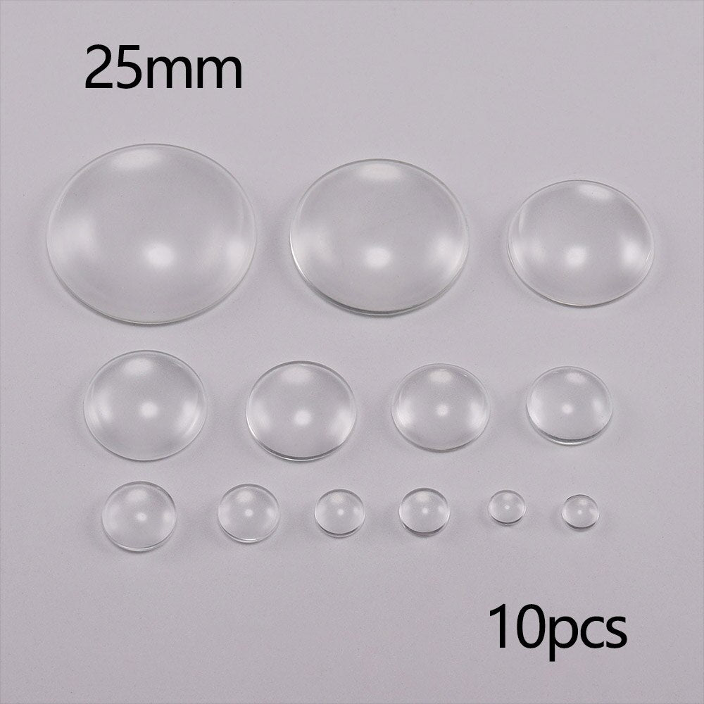 5-50Pcs Assorted Transparent Glass Cabochons