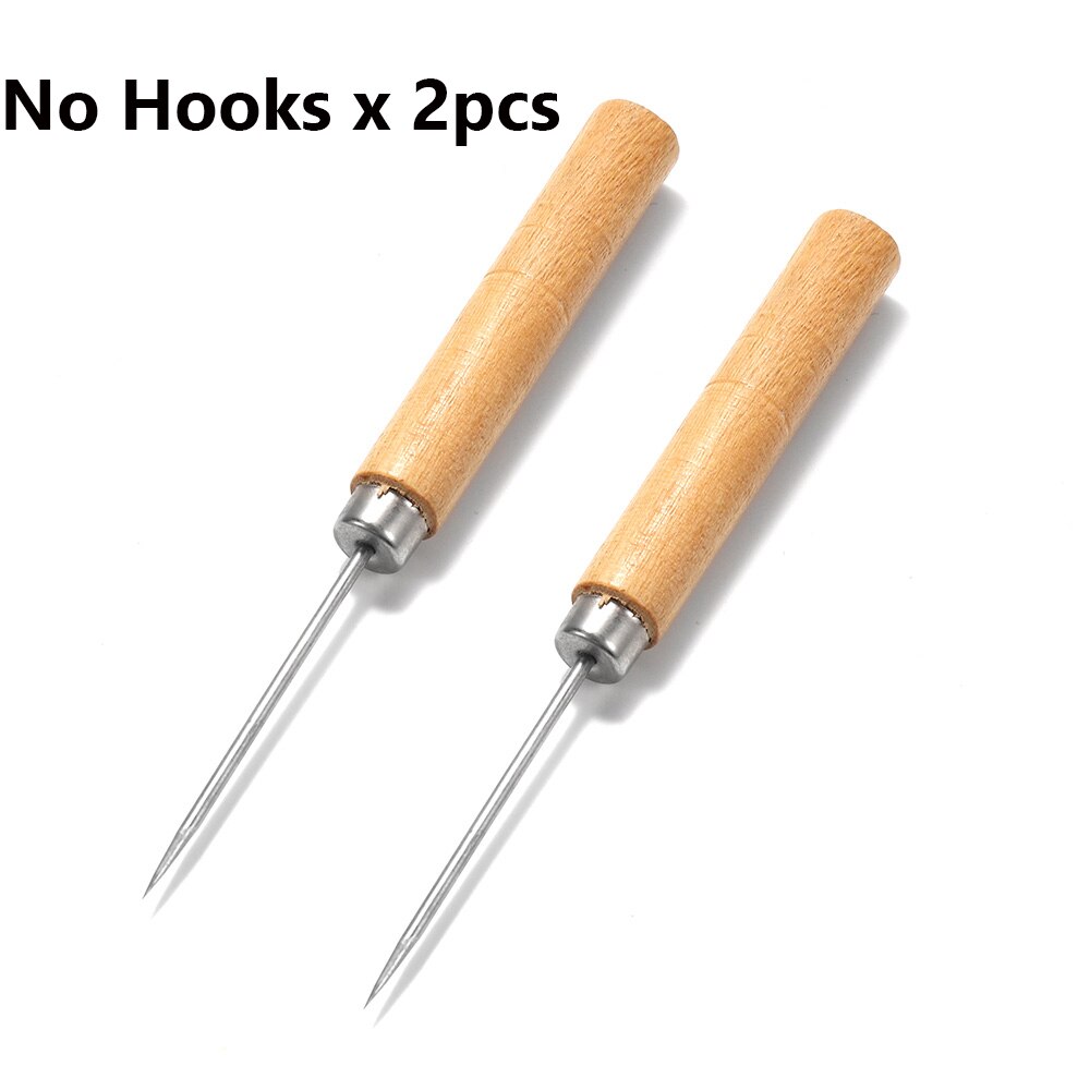 Poinçon de couture en bois, 2 pièces, pour la fabrication du cuir et des bijoux