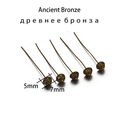 50mm Gold Flower Head Pins, 20pcs