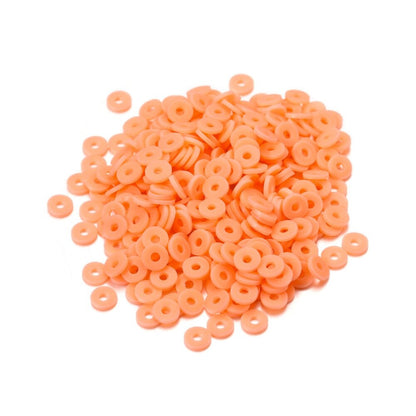 6 mm flache, runde Polymerharz-Tonperlen