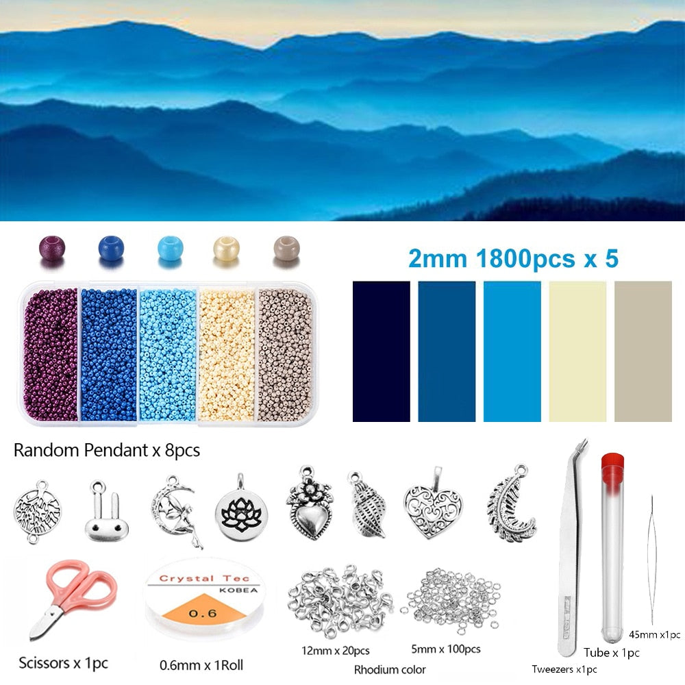 5 Color 2mm Czech Seed Beads Box