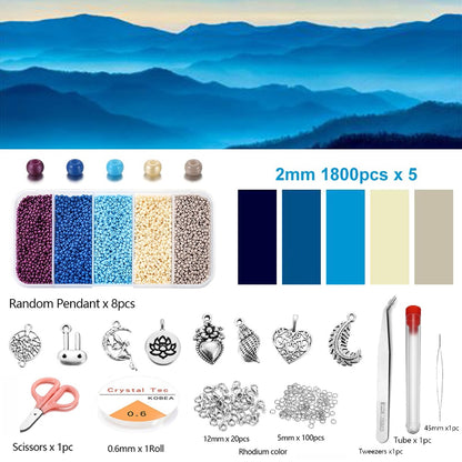 5 Color 2mm Czech Seed Beads Box