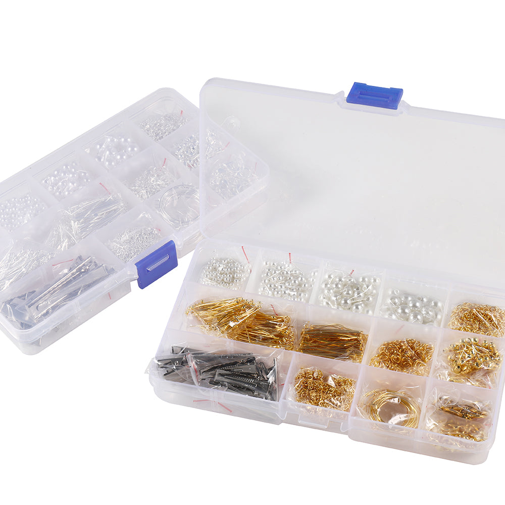 Kit de fournitures pour la fabrication de bijoux, 1200 pièces