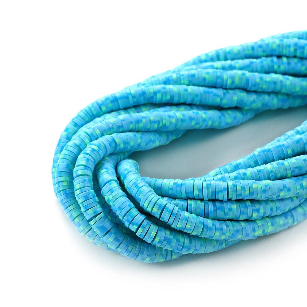 4-5mm Flat Round Polymer Clay Beads Mix