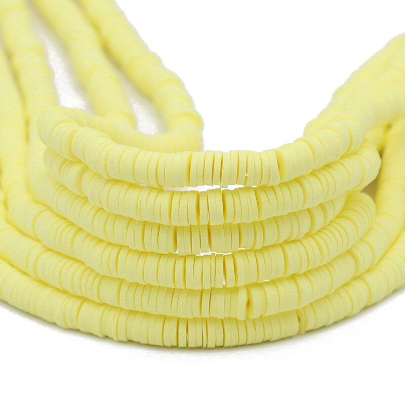 45 Colors 16" 6mm Flat Round Polymer Clay Beads