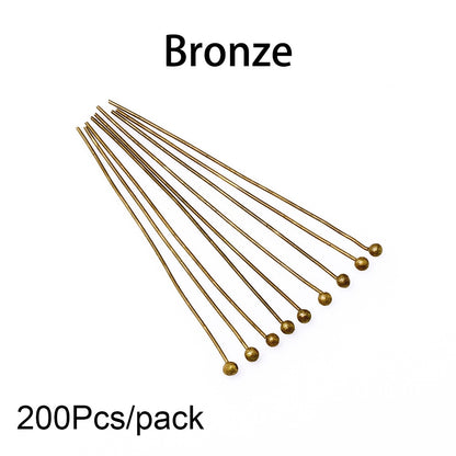 16-50mm Gold Metal Ball Head Pins, 50-200pcs