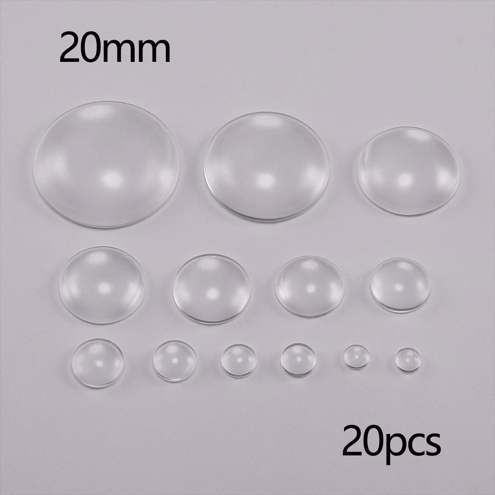 5-50Pcs Assorted Transparent Glass Cabochons