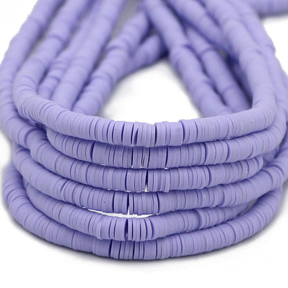 45 Colors 16" 6mm Flat Round Polymer Clay Beads