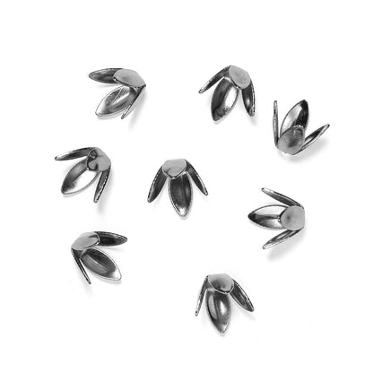 Vergoldete Blumenperlenkappen, 100 Stück